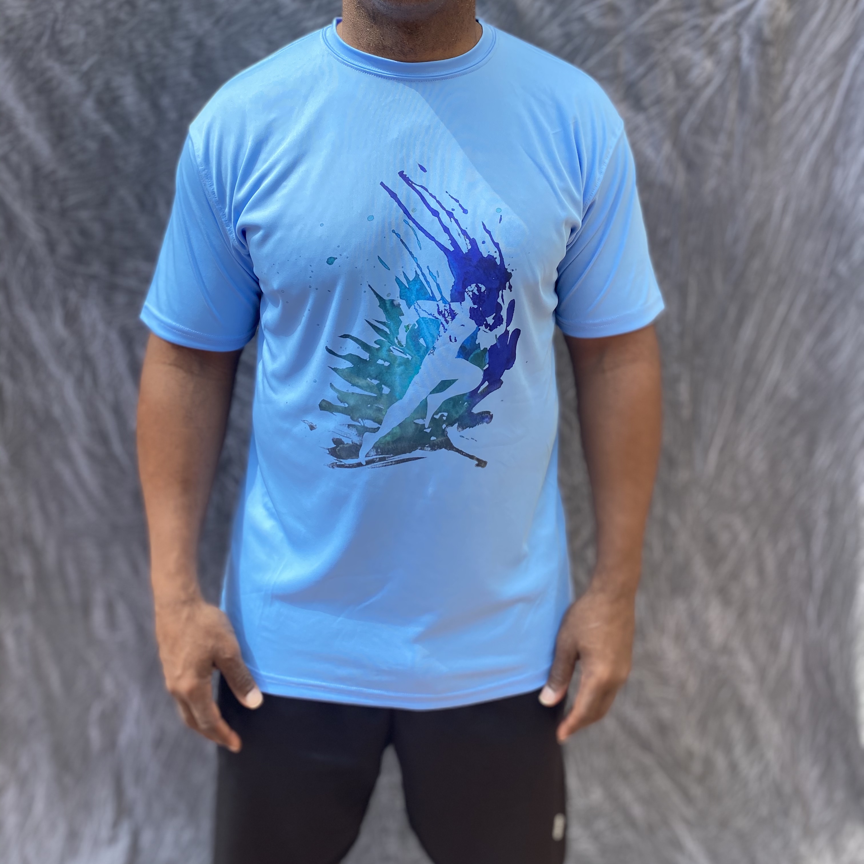 Mens FlyFishing Performance Short Sleeve Shirt | Aqua Design